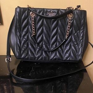 EUC Kate Spade Black Quilted Shoulder Bag. No scuffs or wear